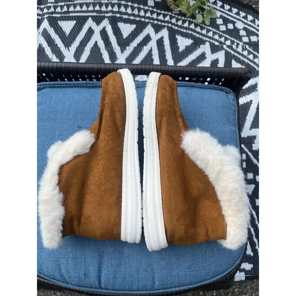 Women Moccasin Faux Fur/Suede Lined Slipper Ladies Winter Warm Boots Ankle 10